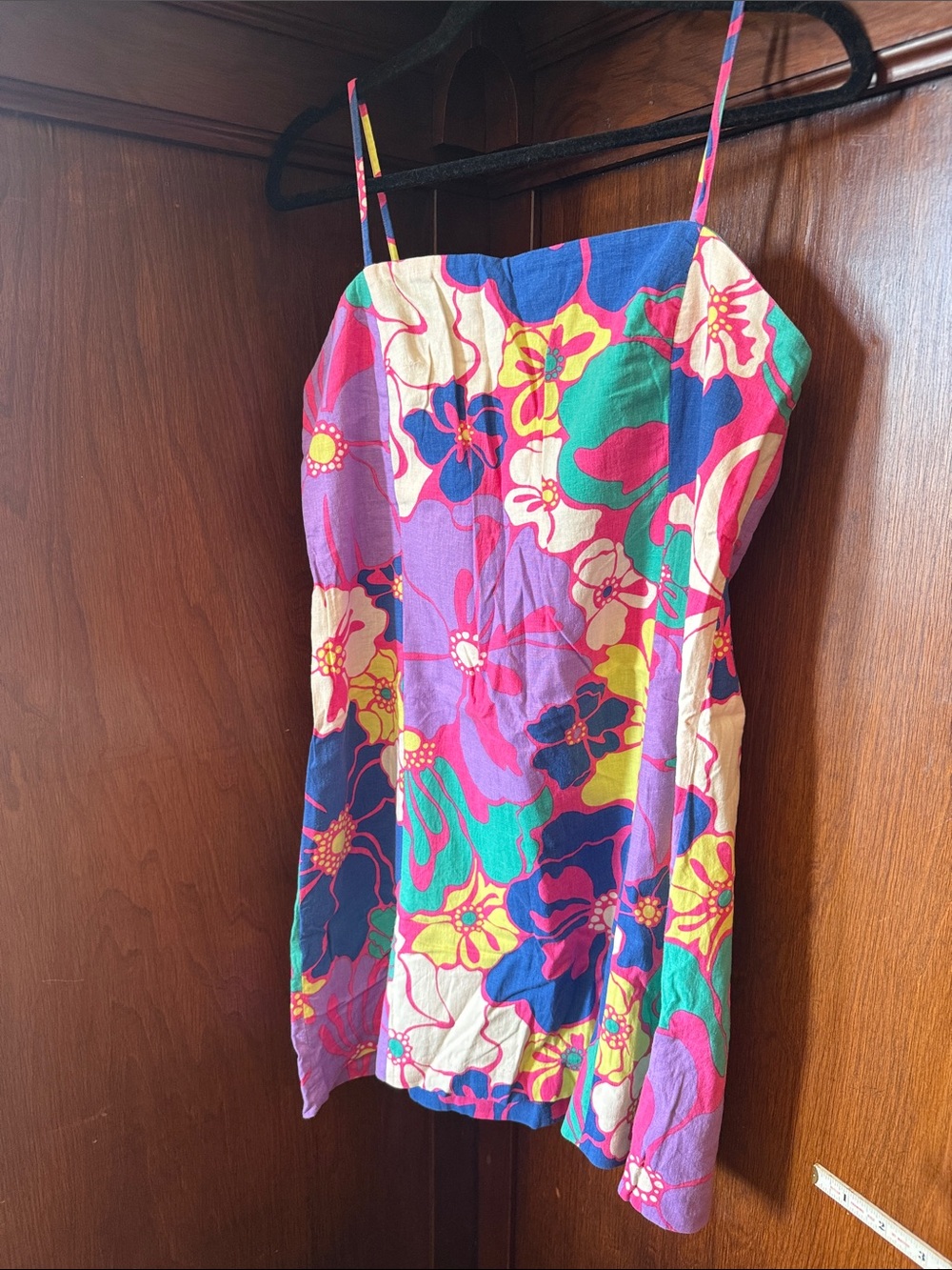 GAP Linen Blend Floral Mini Dress in Pink, Purple, Green, Yellow